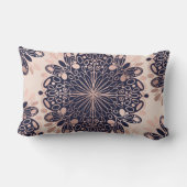 Girly Boho Roos Goud Blush Roze Navy Mandala's Buitenkussen (Achterkant)