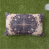 Girly Boho Roos Goud Blush Roze Navy Mandala's Buitenkussen (Gras)