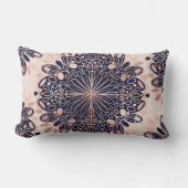 Girly Boho Roos Goud Blush Roze Navy Mandala's Buitenkussen (Voorkant)