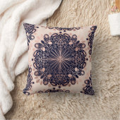 Girly Boho Roos Goud Blush Roze Navy Mandala's Kussen (Deken)