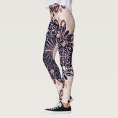 Girly Boho Roos Goud Blush Roze Navy Mandala's Leggings (Links)