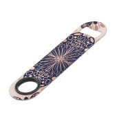 Girly Boho Roos Goud Blush Roze Navy Mandala's Speed Flessenopener (Achterkant Gekanteld)