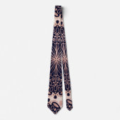 Girly Boho Roos Goud Blush Roze Navy Mandala's Stropdas (Voorkant)