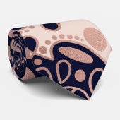 Girly Boho Roos Goud Blush Roze Navy Mandala's Stropdas (Opgerold)