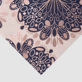 Girly Boho Roos Goud Blush Roze Navy Mandala's Tissuepapier (Detail)