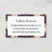 Girly Boho Roos Goud Blush Roze Navy Mandala's Visitekaartje (Achterkant)