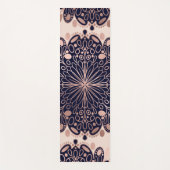 Girly Boho Roos Goud Blush Roze Navy Mandala's Yogamat (Voorkant)