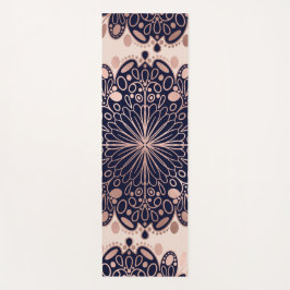 Girly Boho Roos Goud Blush Roze Navy Mandala's Yogamat