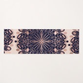 Girly Boho Roos Goud Blush Roze Navy Mandala's Yogamat (Voorkant (horizontaal))