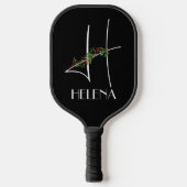Girly boho waterverf initiaal H zwart Pickleball Paddle (Voorkant)