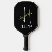 Girly boho waterverf initiaal H zwart Pickleball Paddle (Achterkant)