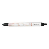 Girly Bokeh Roos Gold Sequin Gepersonaliseerde naa Zwarte Inkt Pen (Voorkant)