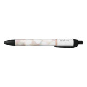 Girly Bokeh Roos Gold Sequin Gepersonaliseerde naa Zwarte Inkt Pen (Bodem)