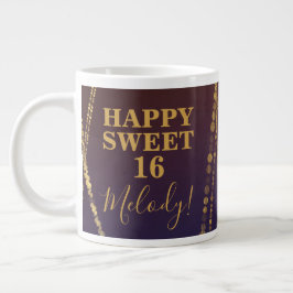 Girly Bordeaux Red Burgundy Glam Sweet 16 Birthday Grote Koffiekop