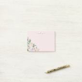 Girly Botanical Monogram Greenery Post-It Notes (Op bureau)