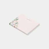Girly Botanical Monogram Greenery Post-It Notes (Schuin)