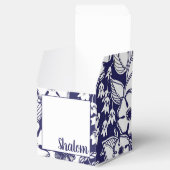 Girly Botanical Shalom Blue White Garden Drawing Bedankdoosjes (Geopend)