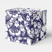 Girly Botanical Shalom Blue White Garden Drawing Bedankdoosjes (Achterkant)