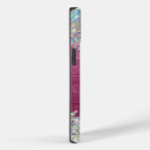 Girly Bourgogne Holographic Faux Glitter Monogram Case-Mate iPhone Case (Achterkant / Rechts)