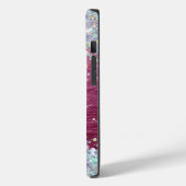 Girly Bourgogne Holographic Faux Glitter Monogram Case-Mate iPhone Case (Achterkant / Links)