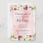 Girly Bourgogne Roze Waterverf Bloemen Dierenprint Kaart (Voorkant)