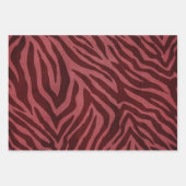 Girly Bourgondië Roze Rood Zebra Print Inpakpapier Vel (Voorkant 3)