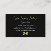 Girly Boutique Leopard Print Stijlvolle Groene Bow Visitekaartje (Achterkant)