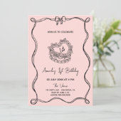 Girly Bow eerste verjaardag Kaart (Staand voorkant)