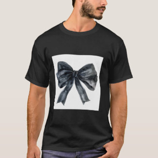 Girly Bow in Waterverf coquette Esthetisch zwart B T-shirt