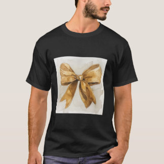 Girly Bow in Waterverf coquette Esthetische gouden T-shirt