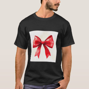 Girly Bow in Waterverf coquette Esthetische rode B T-shirt