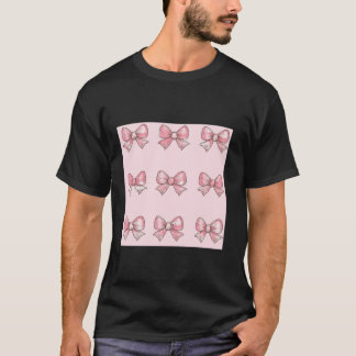Girly Bow in Waterverf coquette Esthetische Roze B T-shirt