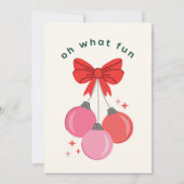 Girly Bow Ornamenten Feestdagenkaart (Voorkant)