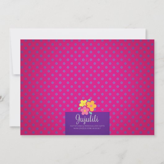 Girly Bowling Birthday Party Kaart (Achterkant)