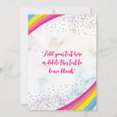 Girly Bows Glitter Rainbow Birthday Party, elke le Kaart (Achterkant)