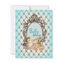 girly bows tedy beer babydoucheuitnodigingen