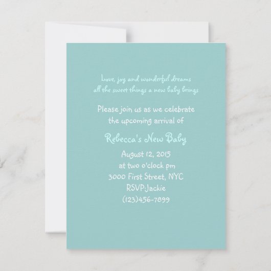 girly bows tedy beer babydoucheuitnodigingen kaart (Achterkant)