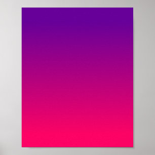 Girly Bright Pink en Paarse Ombre Poster