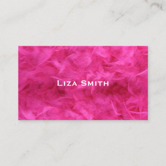 Girly Bright Pink Feather Sexy Visitekaartje