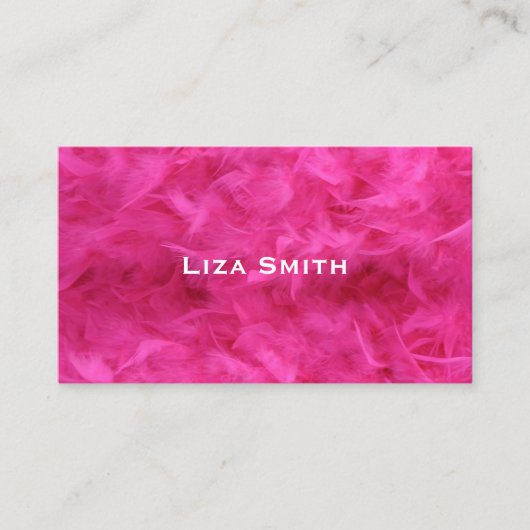 Girly Bright Pink Feather Sexy Visitekaartje (Voorkant)