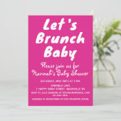 Girly Bright Pink  Meisje Baby shower Party Kaart (Staand voorkant)