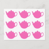 Girly Bright Pink Teapots Briefkaarten (Voorkant)