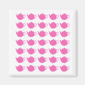 Girly Bright Pink theepotten Magneet (Voorkant)