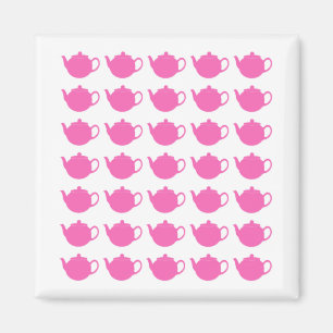 Girly Bright Pink theepotten Magneet