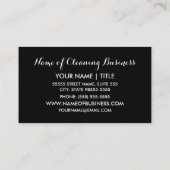 Girly Broom Roze en Zwarte Huis schoonmaakservice Visitekaartje (Achterkant)