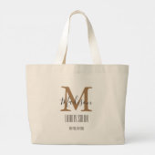 Girly Brown Beauty SPA Salon Monogram Grote Tote Bag (Achterkant)