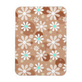 Girly Brown Daisy Flower Pattern Cute Aqua Stippen Magneet (Verticaal)