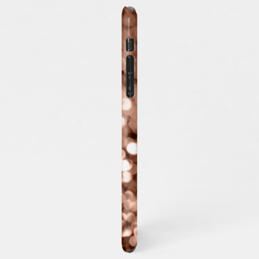 Girly Brown Glittery Monogram Letter iPhone Hoesje (Linkerkant)