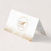 Girly Brownish Glittery Luxury Monogram Salon Visitekaartje (Achterkant)