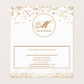 Girly Brownish Glittery Luxury Monogram Salon Visitekaartje (Binnenkant ongevouwen)